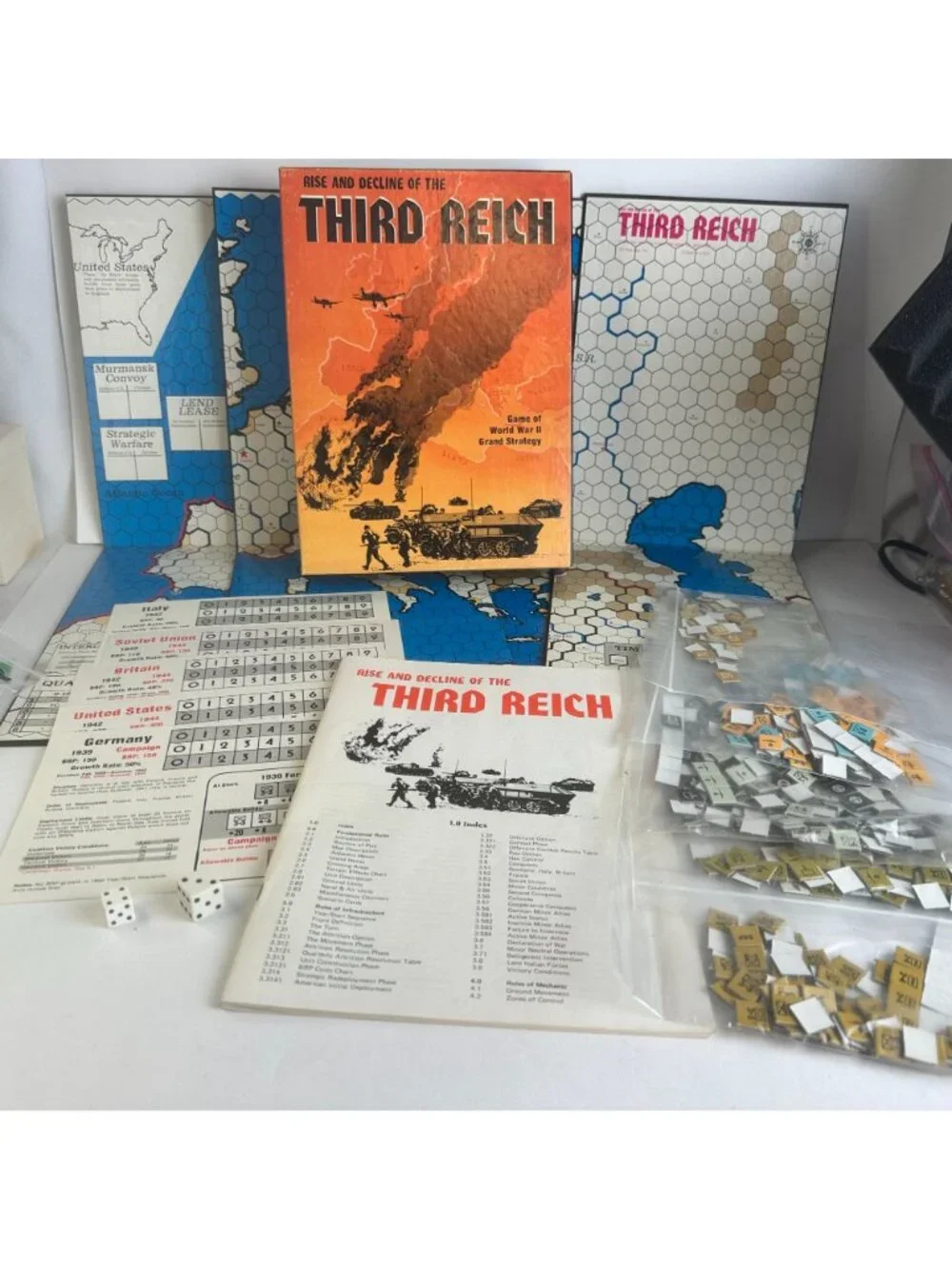 Rise And Decline Of The Third Reich Board Game WWII Grand Strategy Avalon Hill